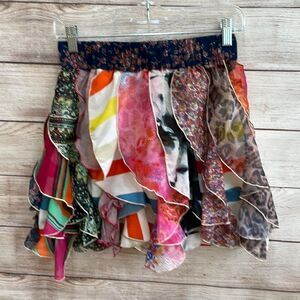 NEW WITH TAGS SHOP‎ THERAPY BOHO WATERFALL MIXED MEDIA MINI SKIRT